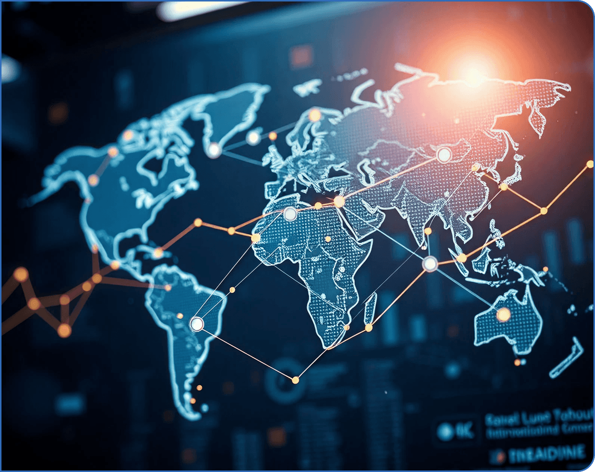 Professional working at desk with laptop